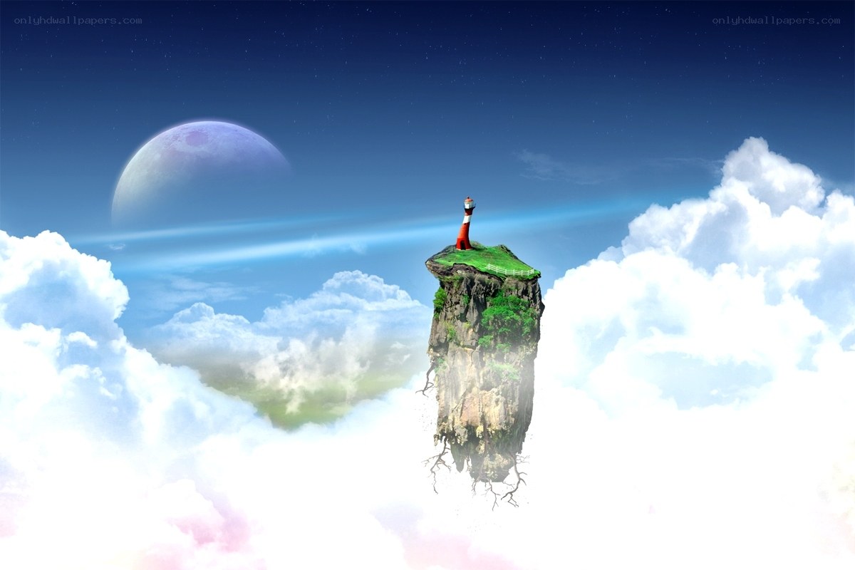 Lighthouse on a floating island
