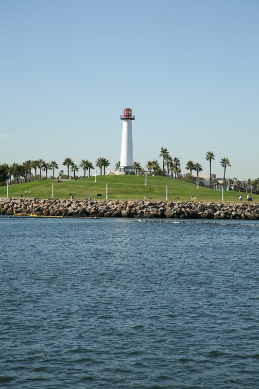 Lighthouse on a grassy hill