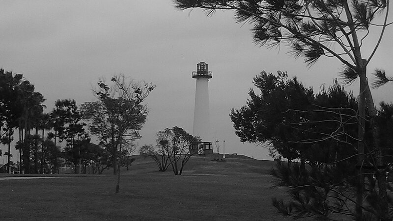 Lighthouse on a Hill — Black, Somber