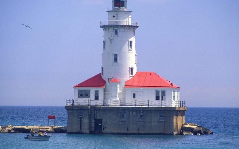 lighthouse on a pier