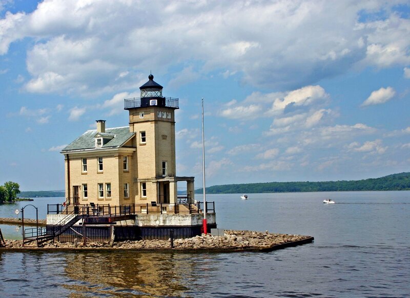Lighthouse on a Pier — Blue, Serene