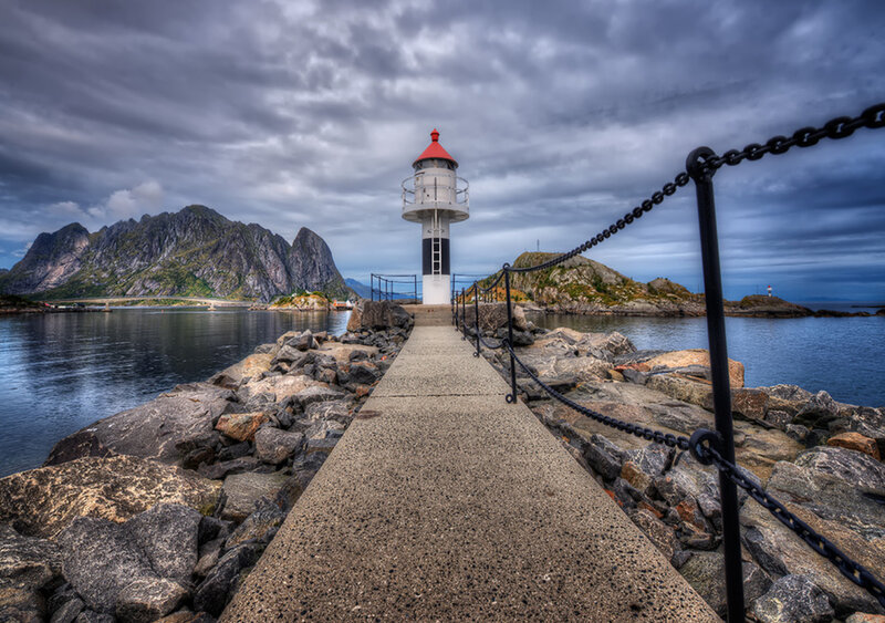 Lighthouse on a Pier — Gray