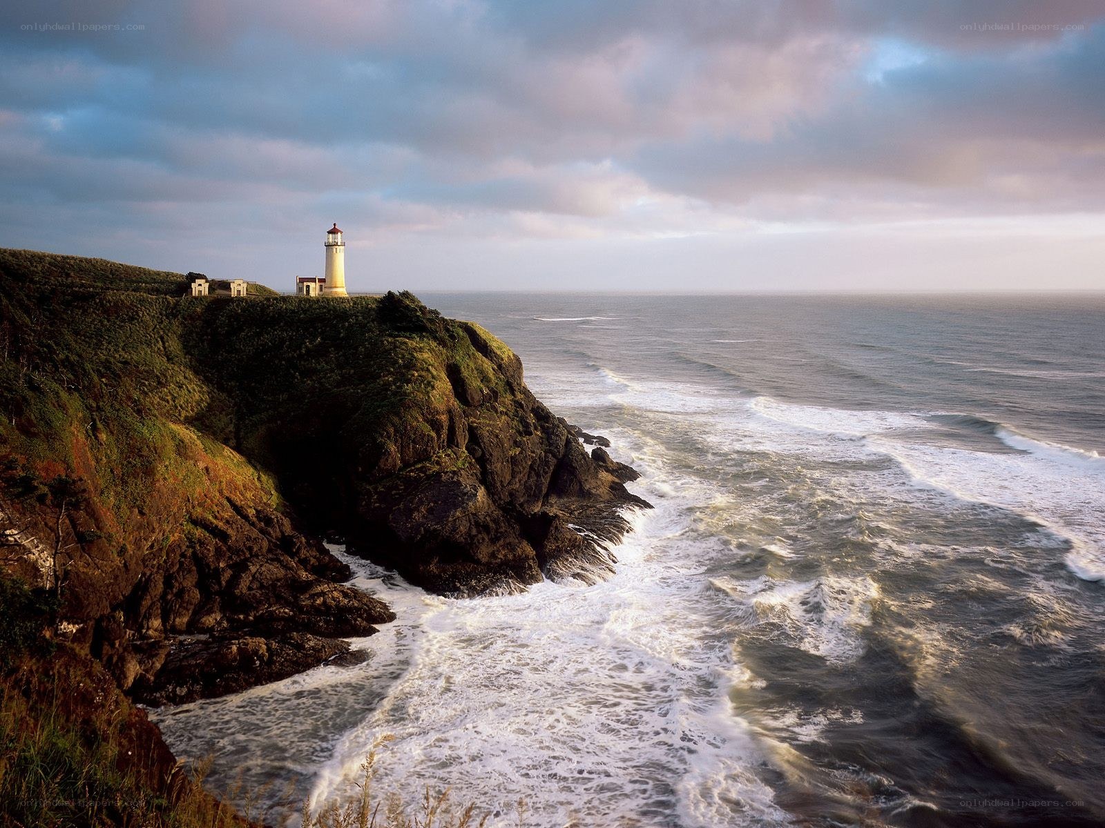 Lighthouse on a rocky cliff