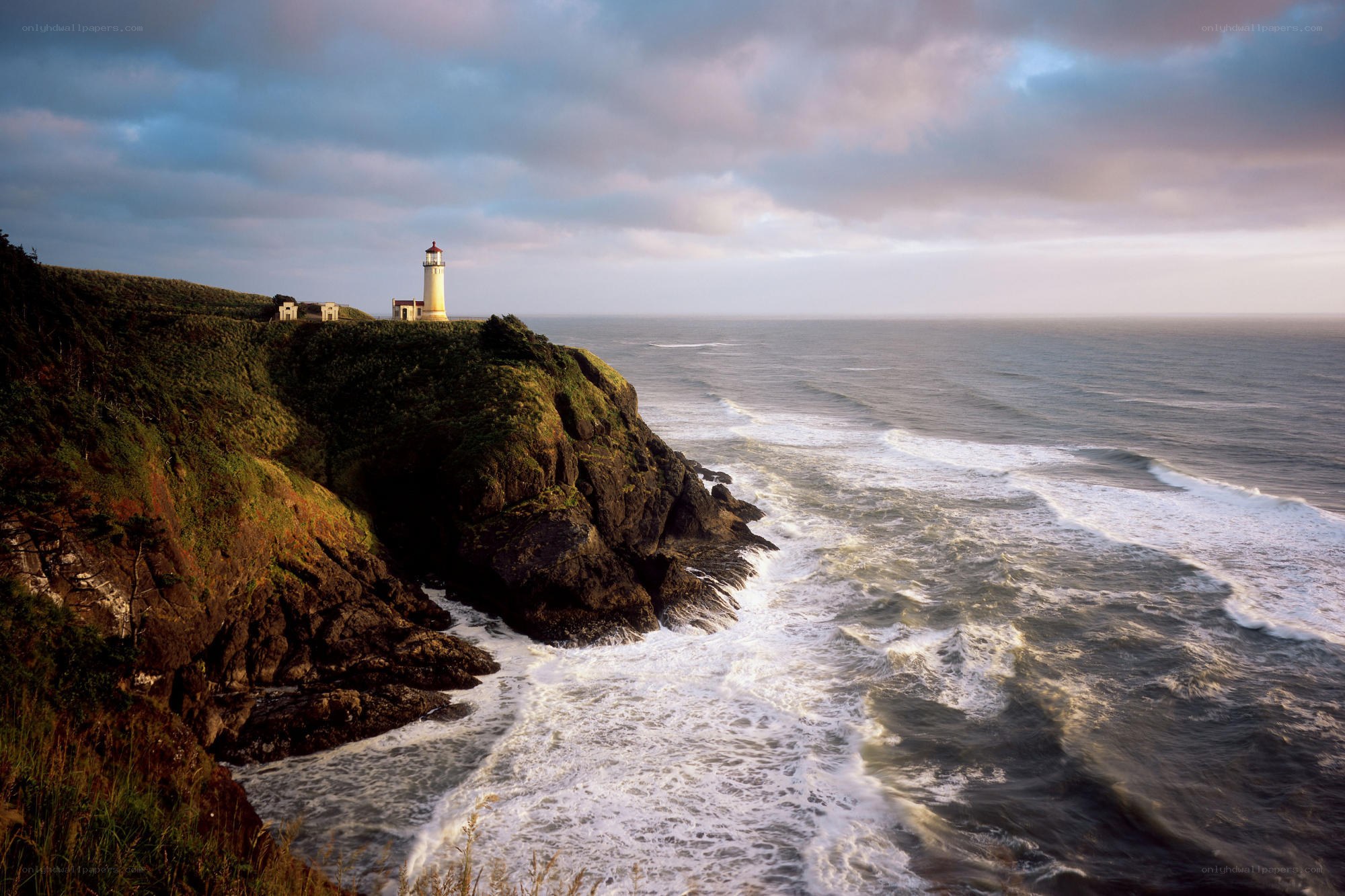 Lighthouse on a rocky cliff