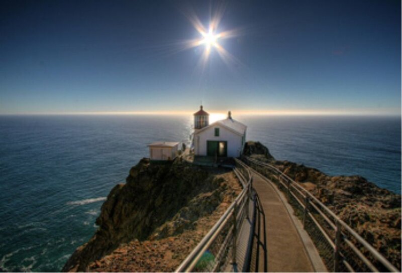 lighthouse on a rocky cliff