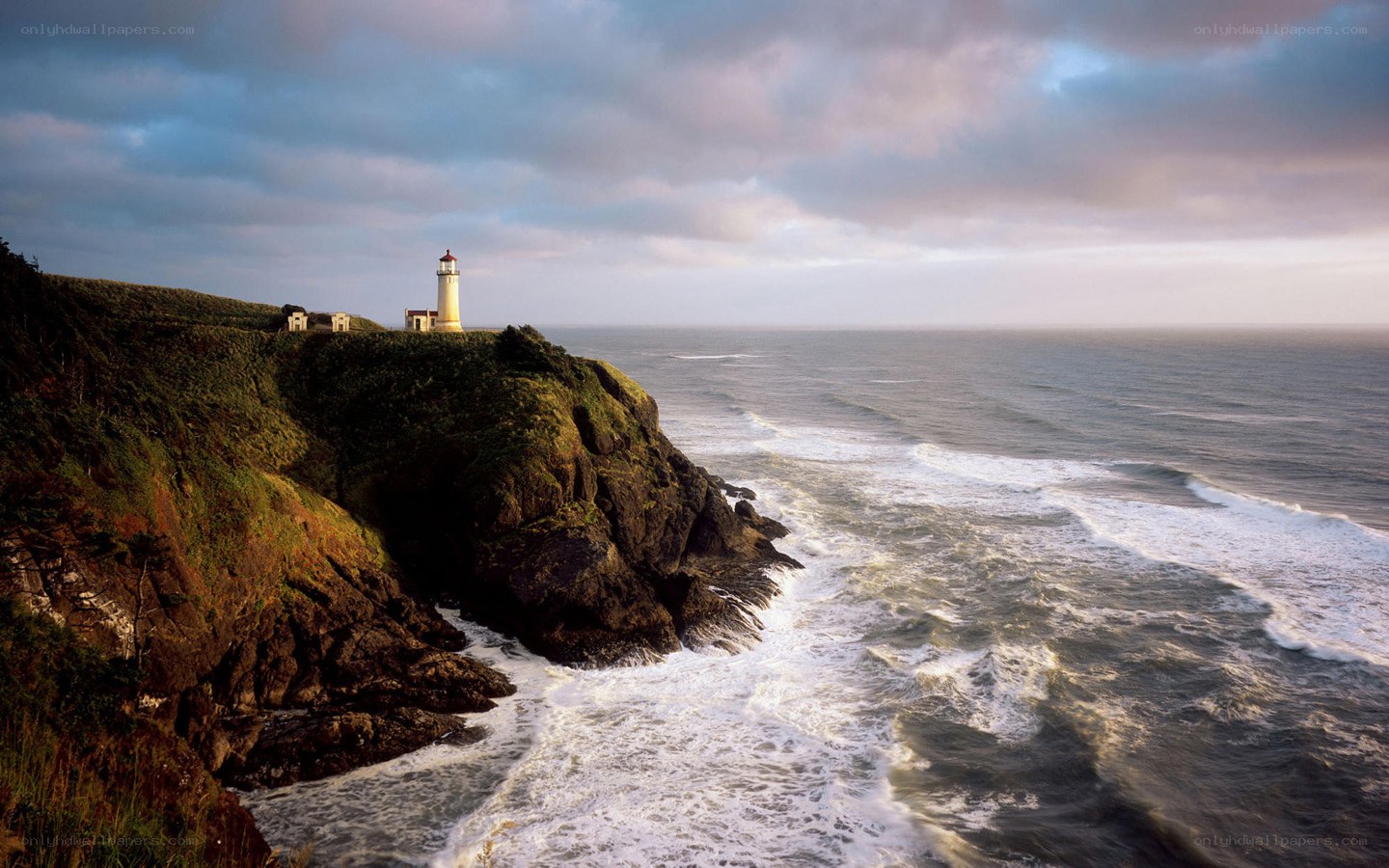Lighthouse on a rocky cliff
