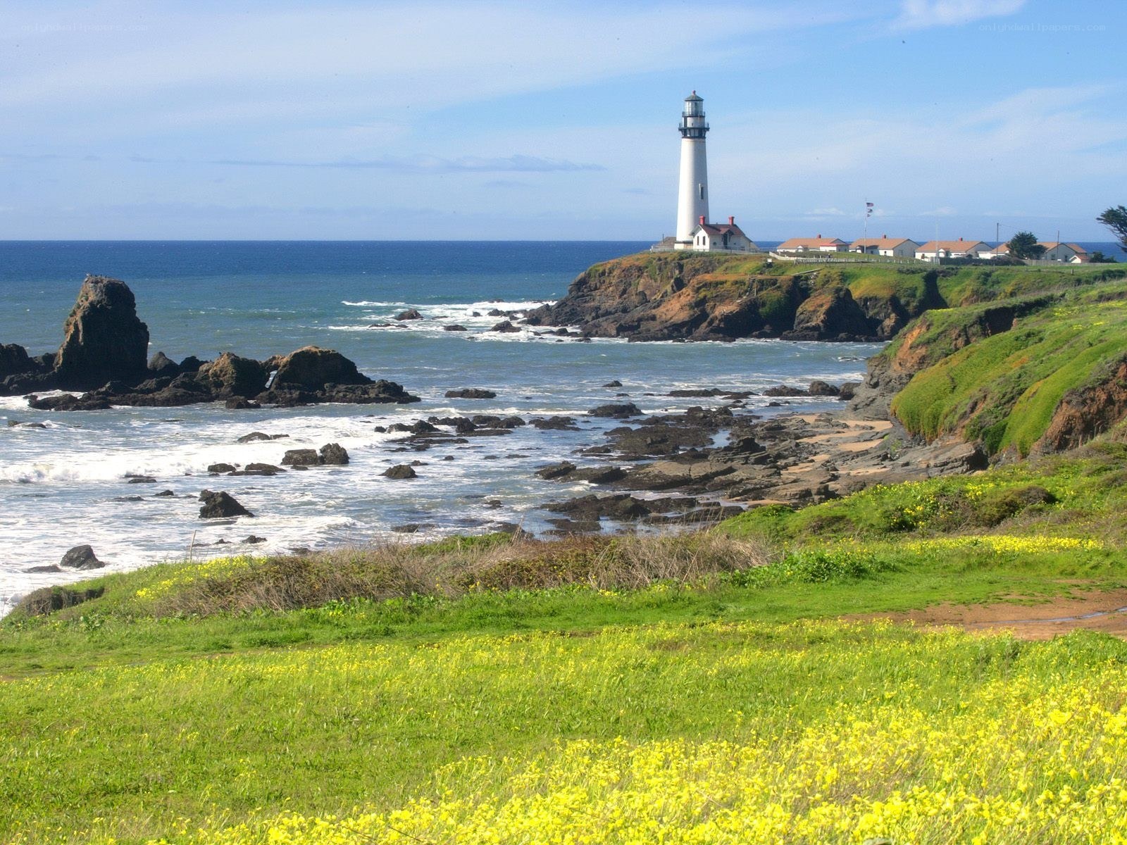 Lighthouse on a rocky coast