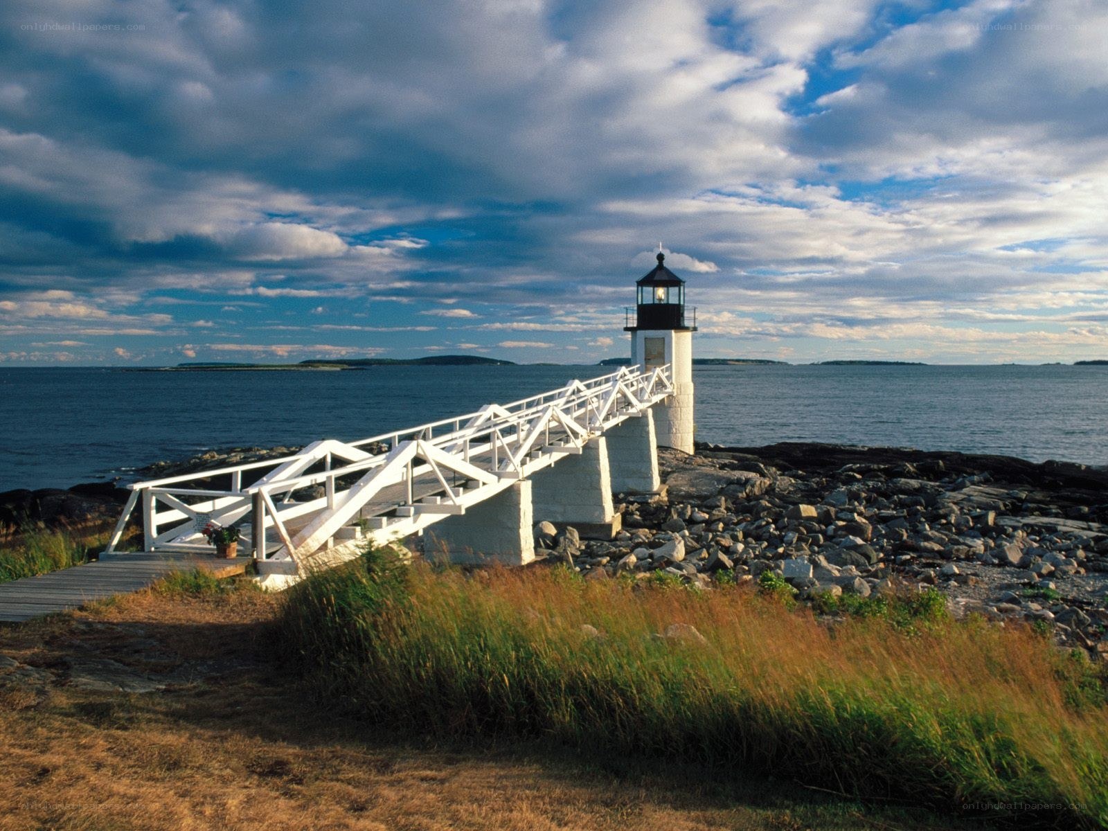 Lighthouse on a rocky coast