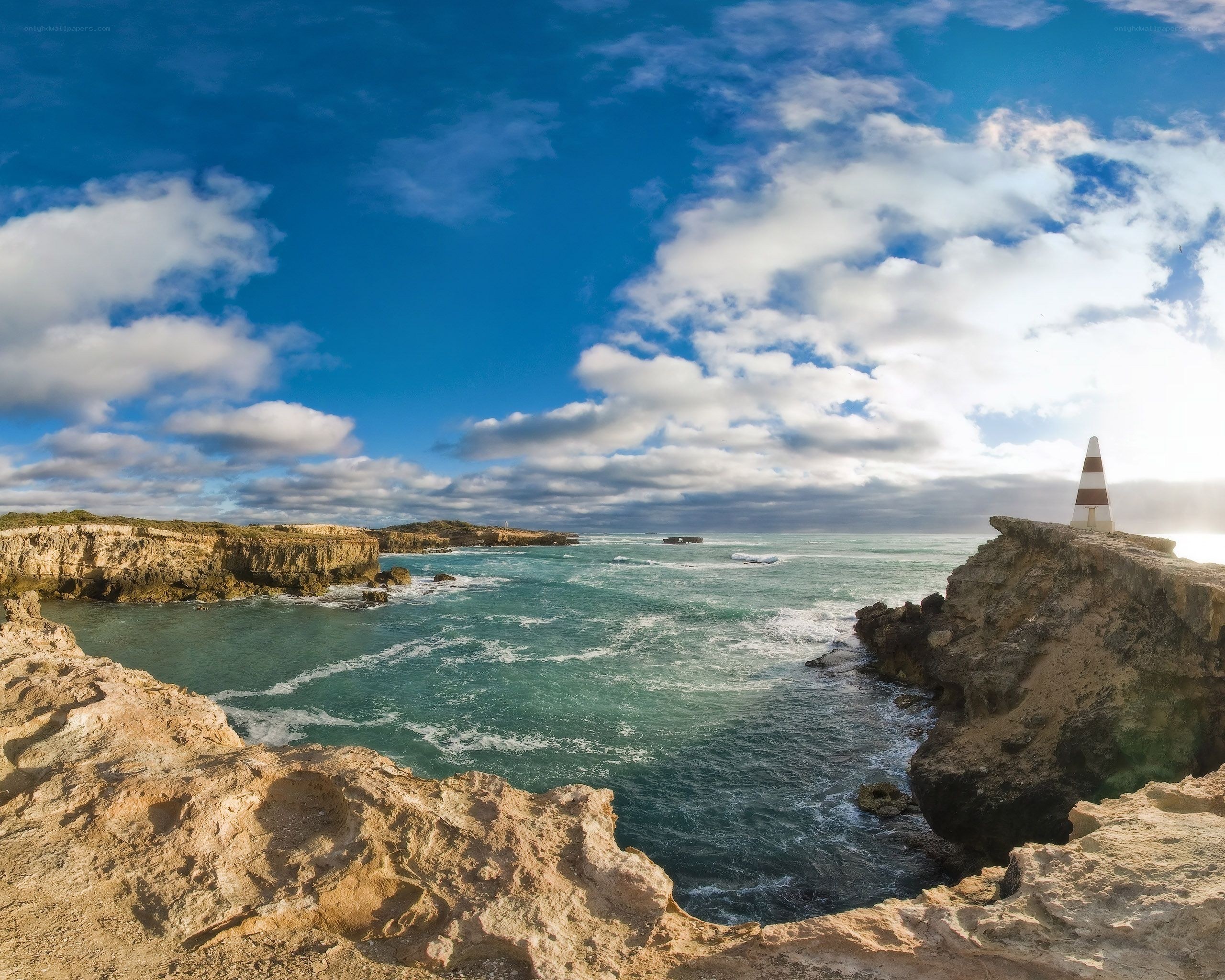 Lighthouse on a rocky coast