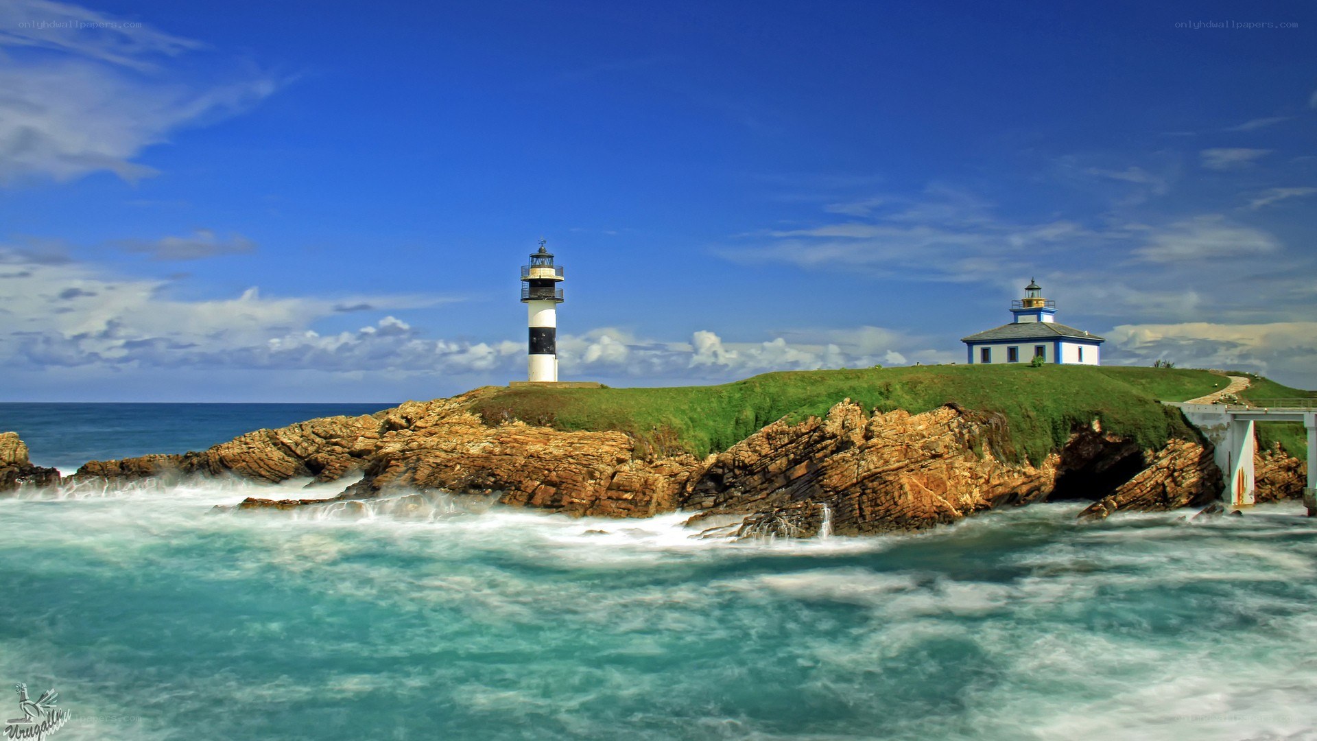 Lighthouse on a rocky coast
