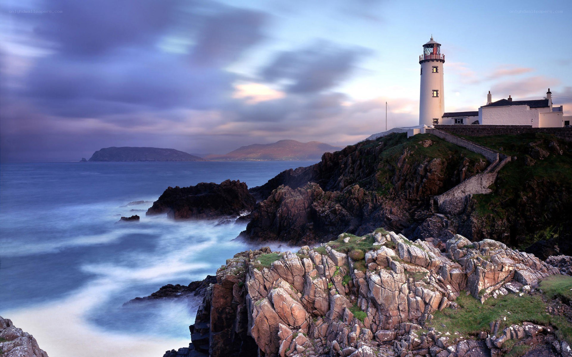 Lighthouse on a rocky coast