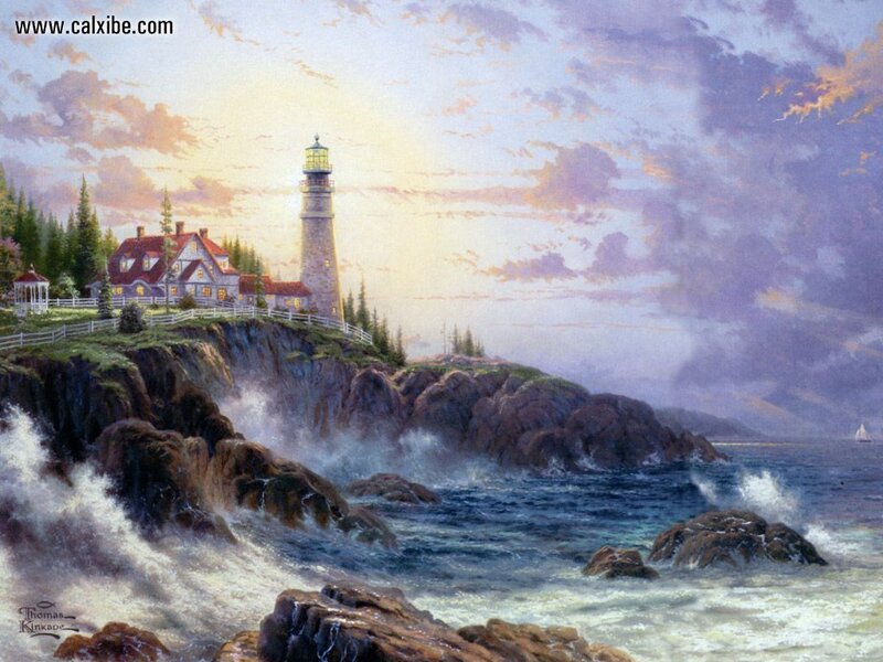 Lighthouse on a rocky coast