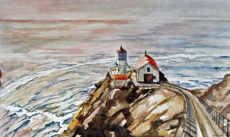 Lighthouse on a rocky coast