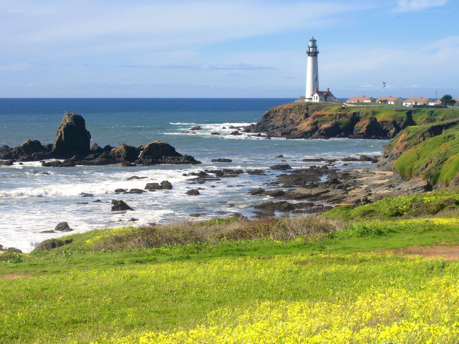 Lighthouse on a rocky coast