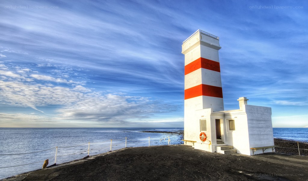 Lighthouse on a rocky coast