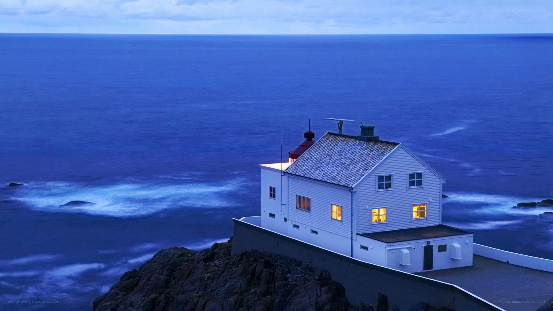 Lighthouse on a rocky coast