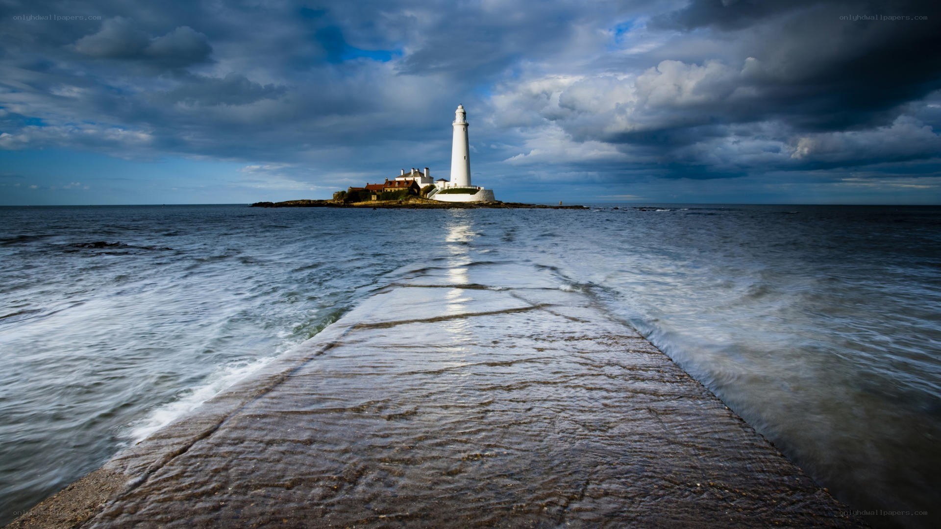 Lighthouse on a rocky island