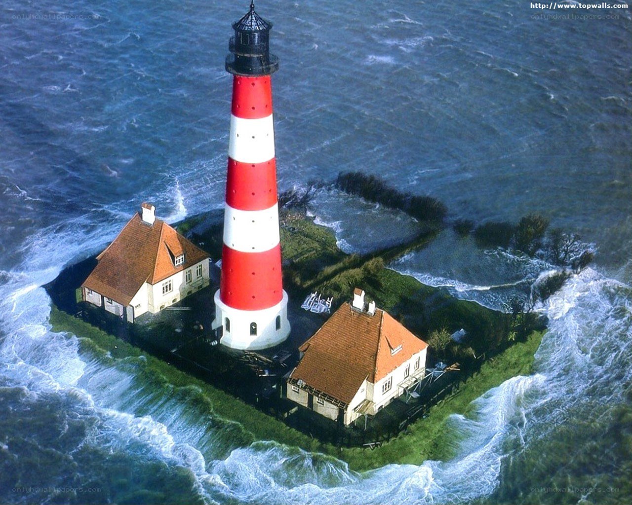 lighthouse on a rocky island