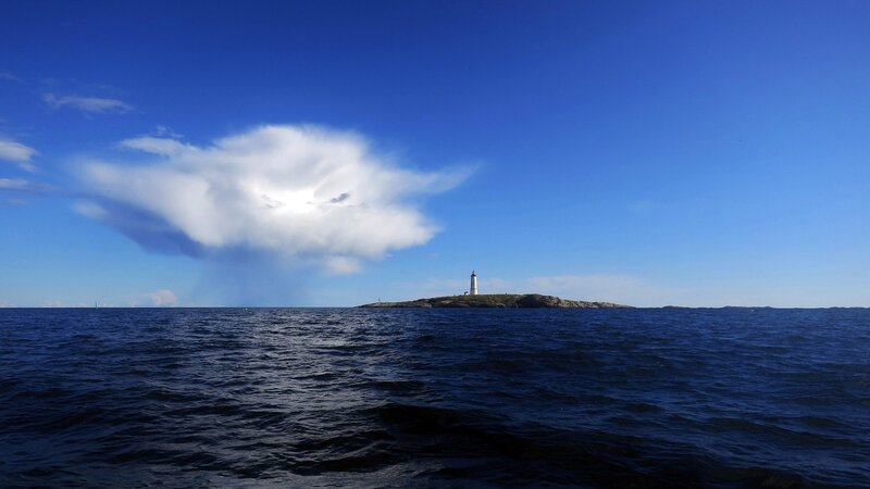 Lighthouse on a rocky island
