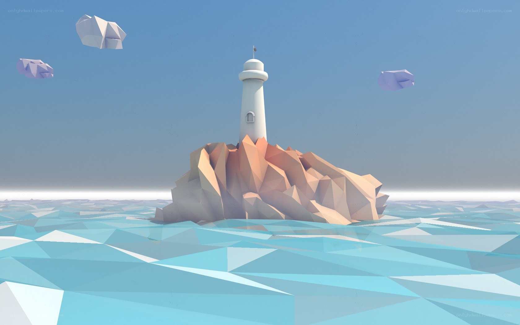 Lighthouse on a rocky island