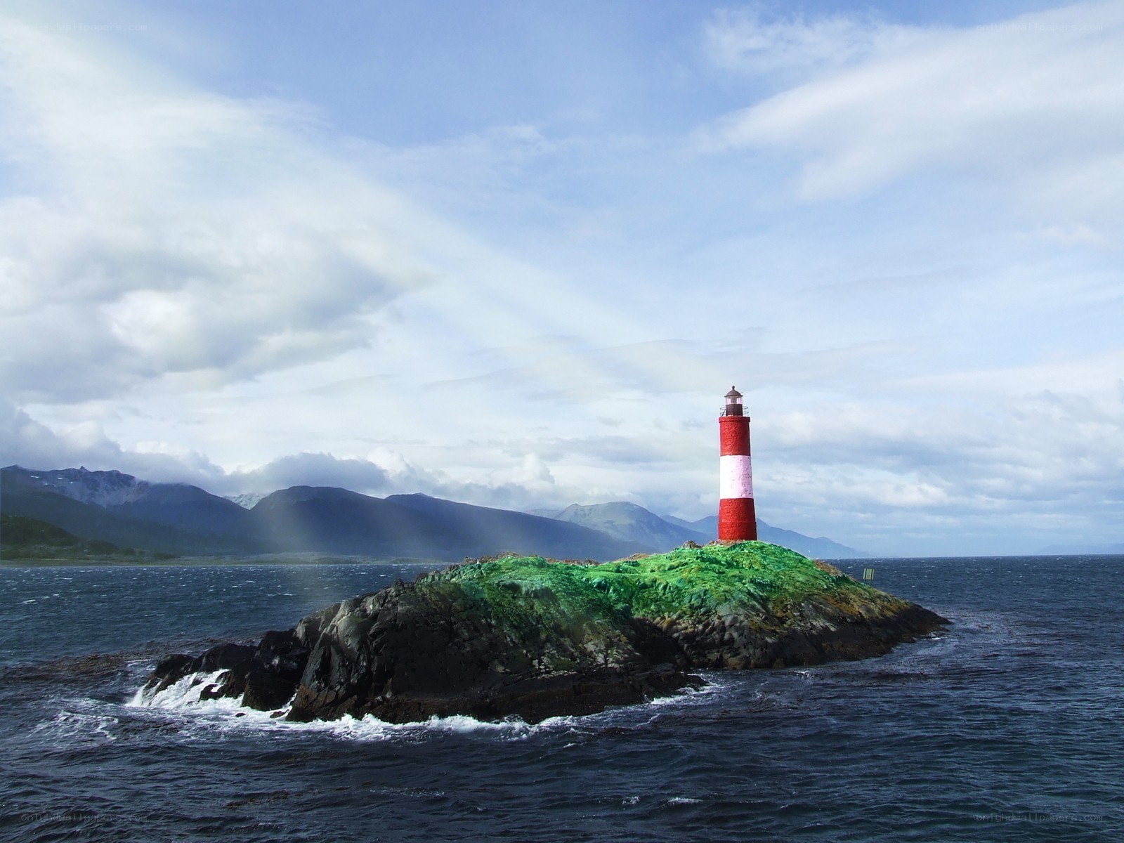 Lighthouse on a rocky island