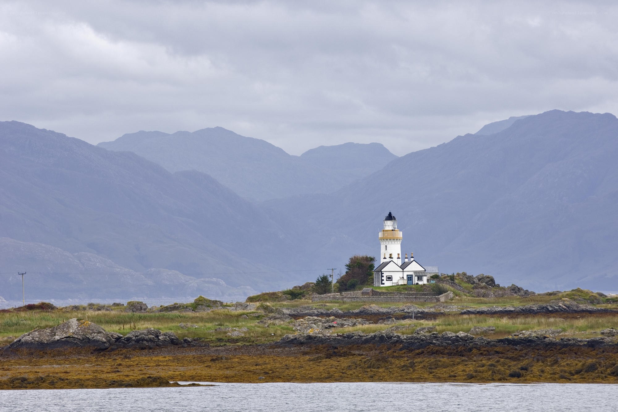 Lighthouse on a rocky island