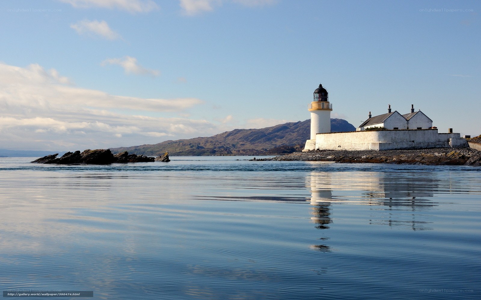 Lighthouse on a rocky island