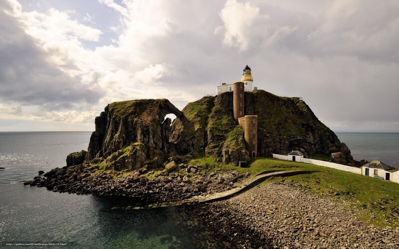 Lighthouse on a rocky island