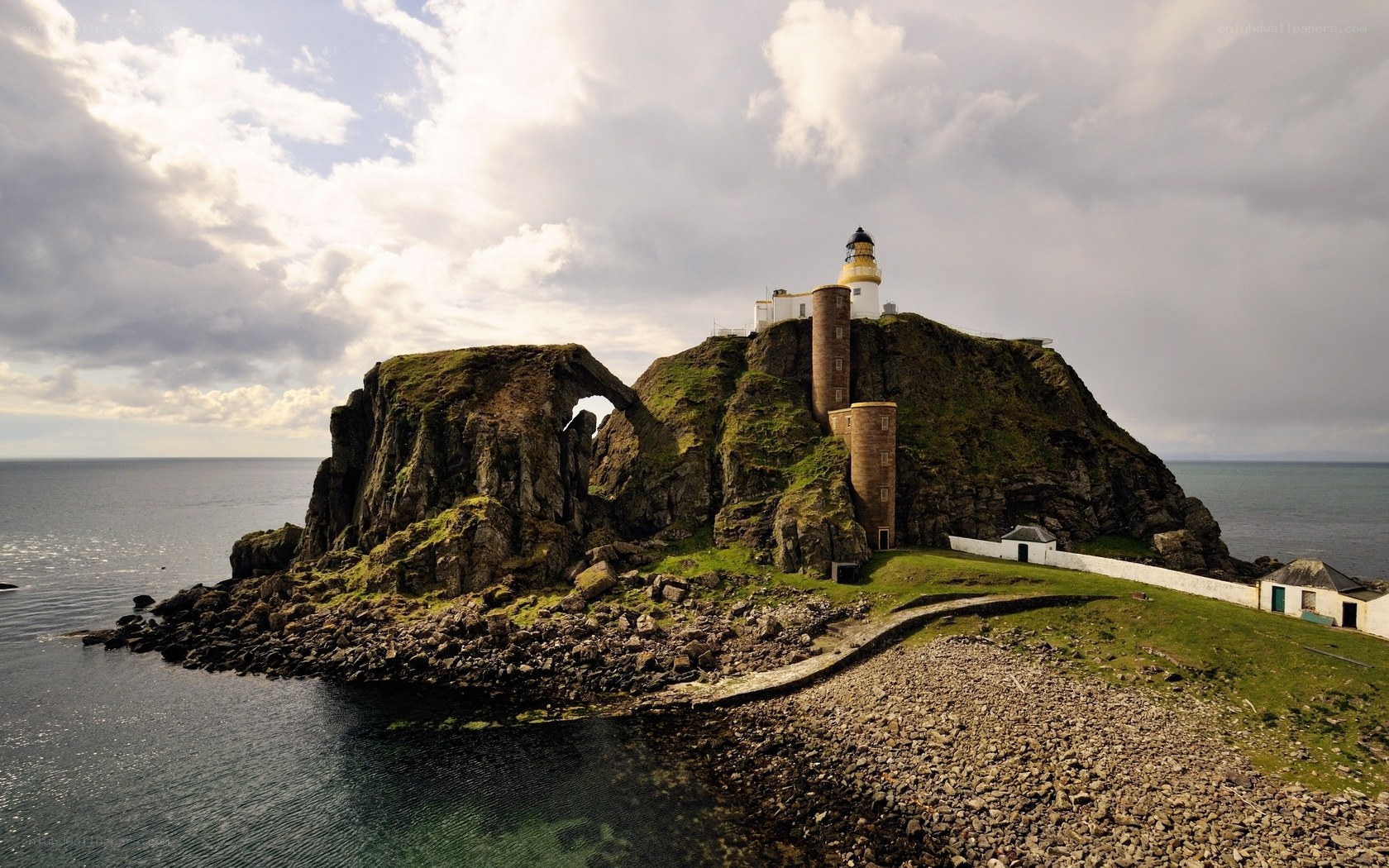 Lighthouse on a rocky island