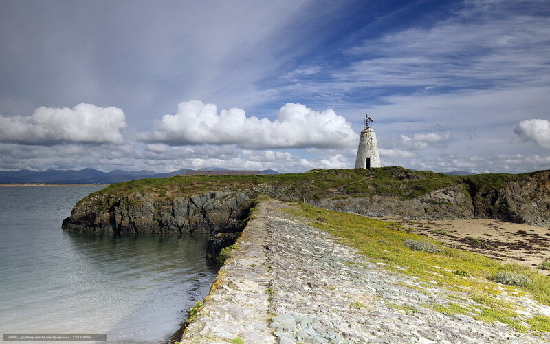 Lighthouse on a rocky peninsula