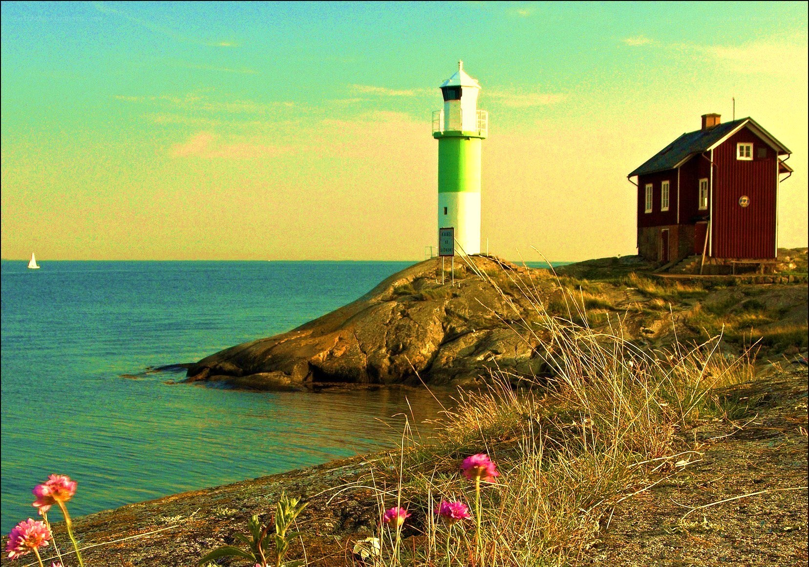 Lighthouse on a rocky shore