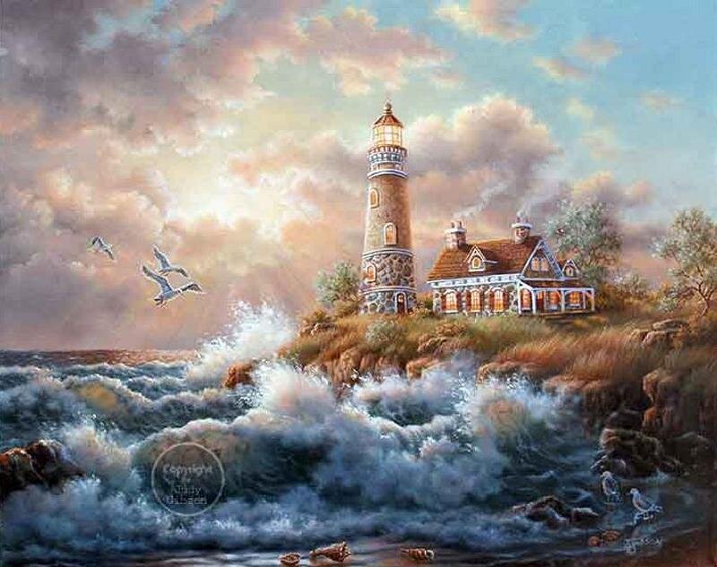Lighthouse on a rocky shore