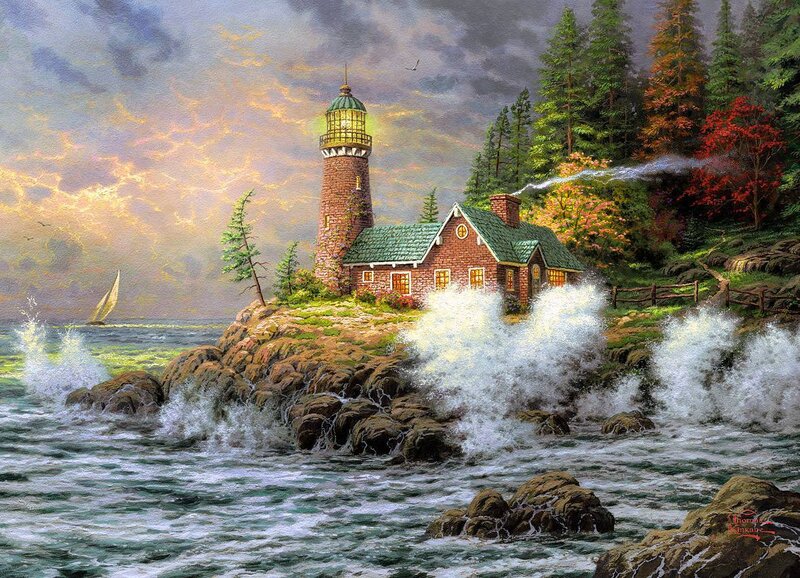 Lighthouse on a rocky shore