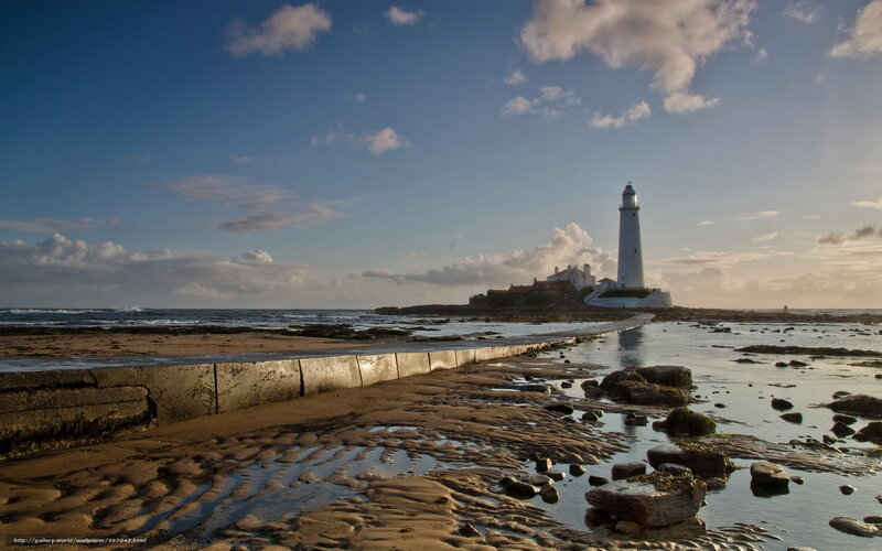 Lighthouse on a rocky shore