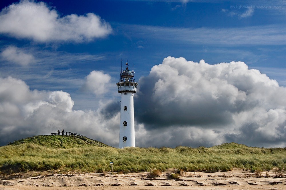 Lighthouse on a sandy dune