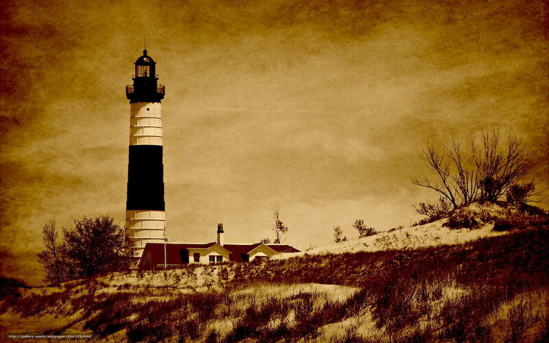 Lighthouse on a sandy hill