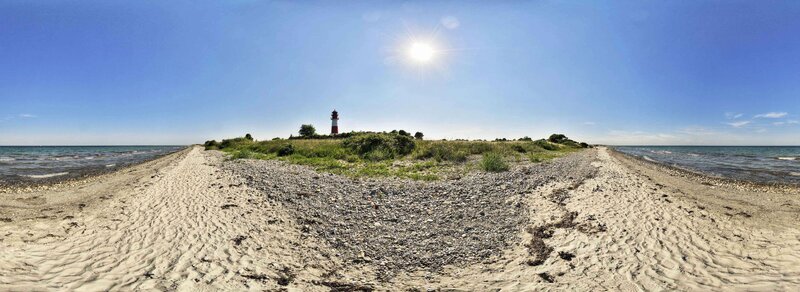Lighthouse on a sandy spit