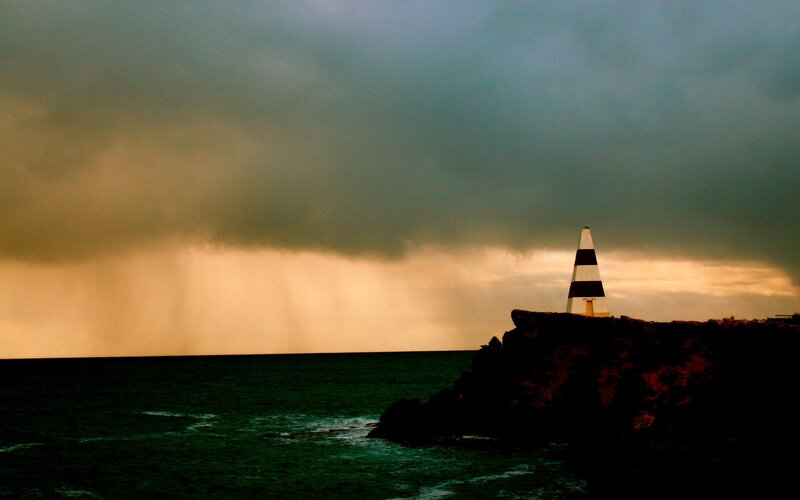 Lighthouse on a stormy coast