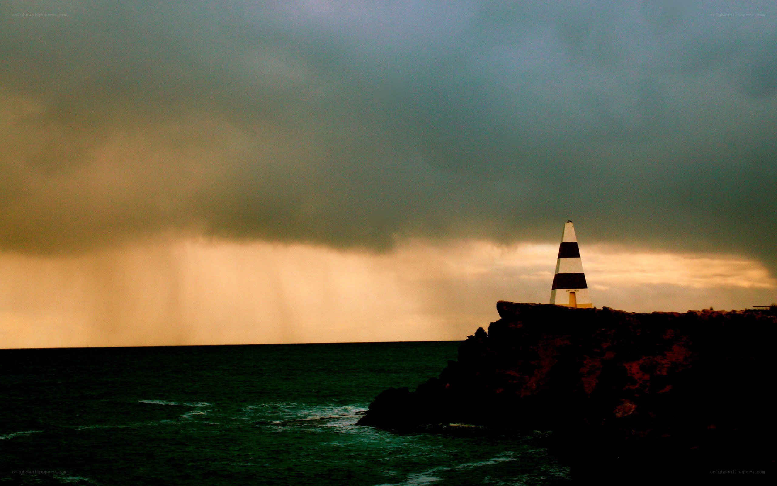 Lighthouse on a stormy coast