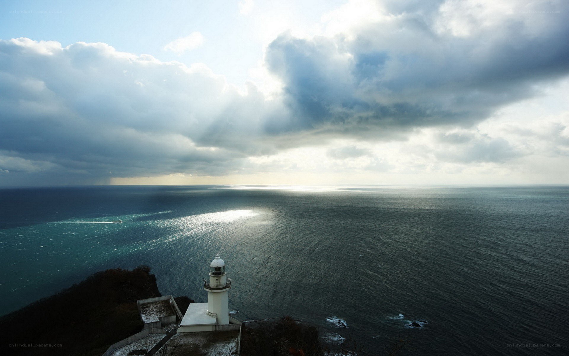Lighthouse on a stormy coast