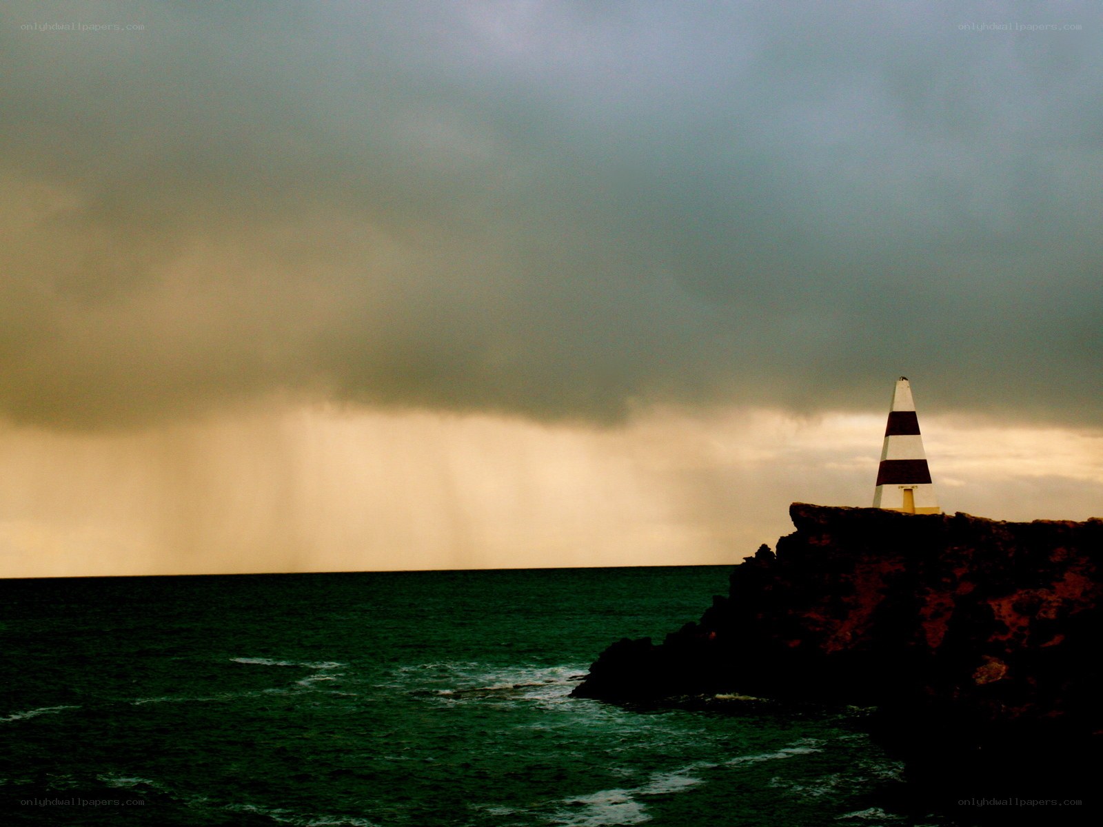 Lighthouse on a stormy coast