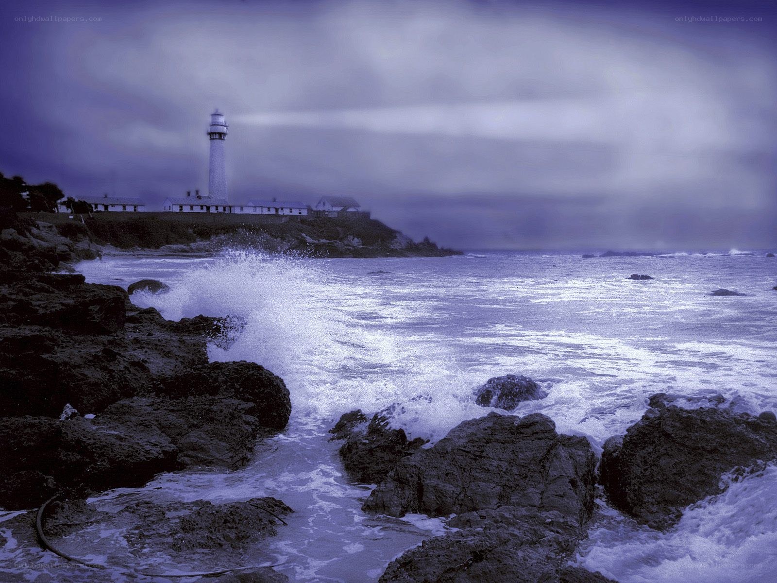 Lighthouse on a stormy coast
