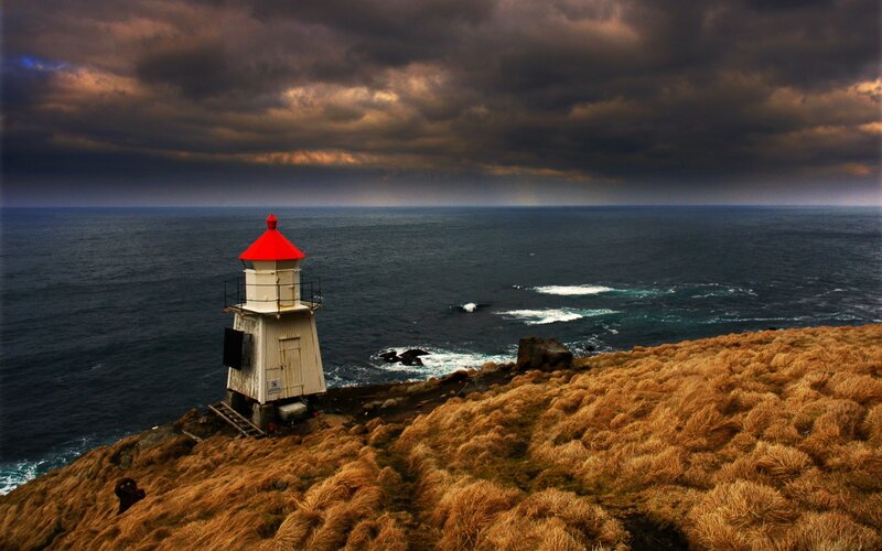 Lighthouse on a stormy coast