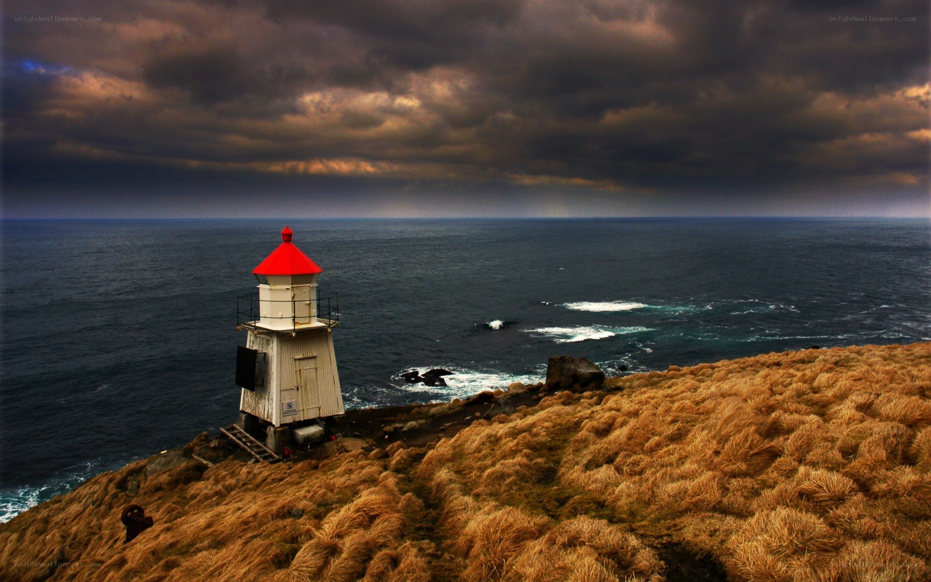 Lighthouse on a stormy coast