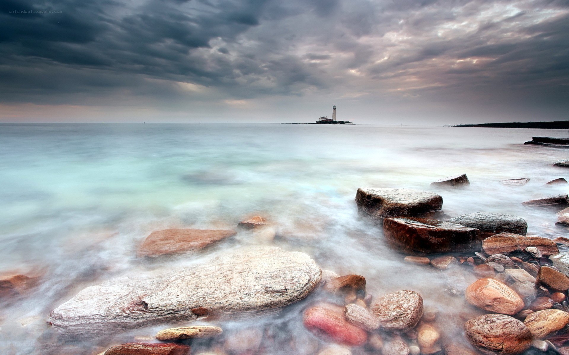Lighthouse on a stormy coast