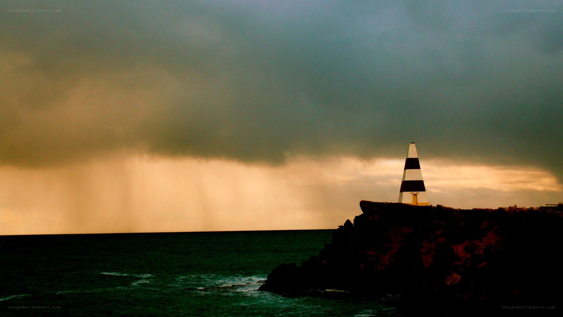 Lighthouse on a stormy coast