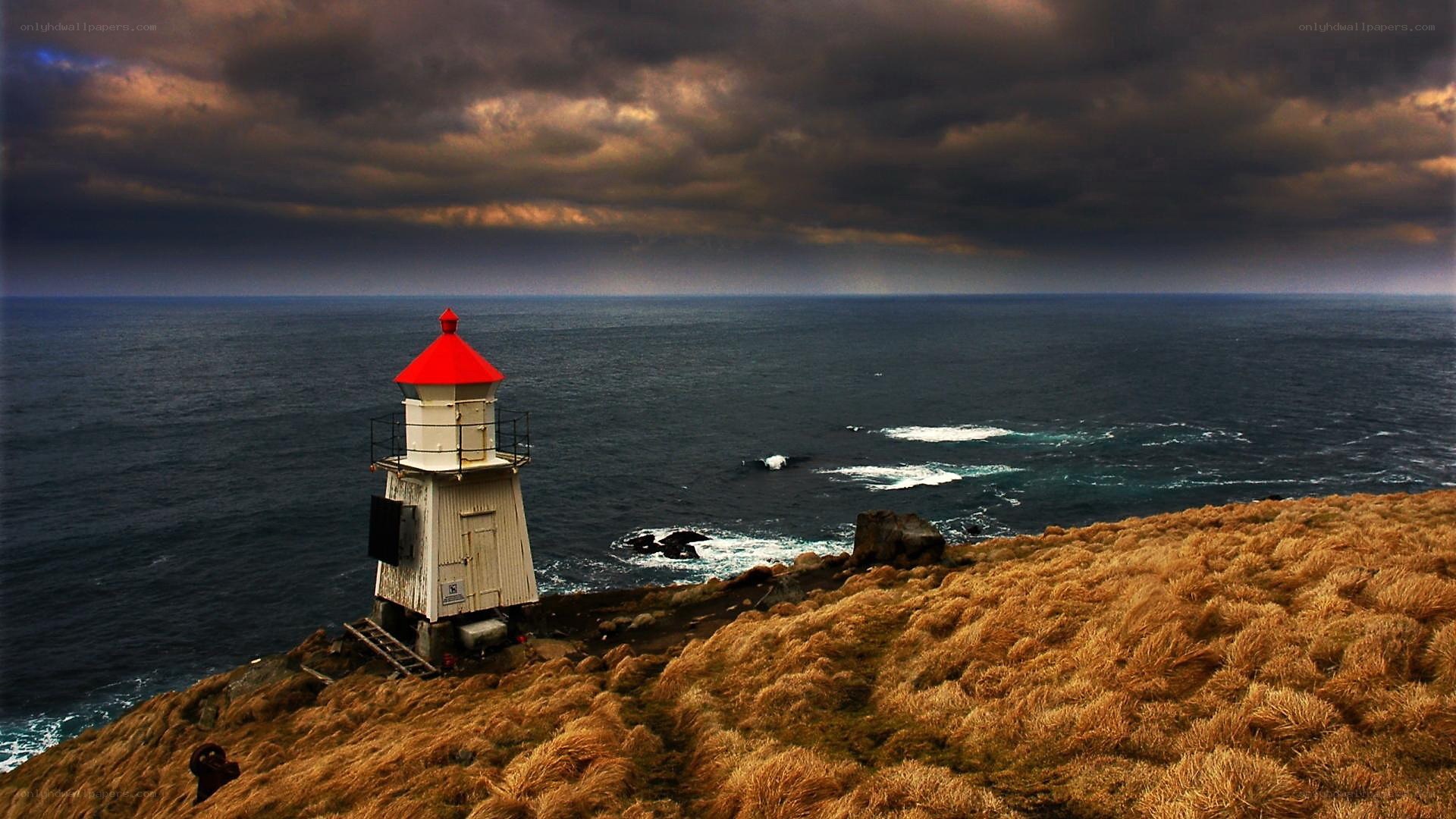 Lighthouse on a stormy coast