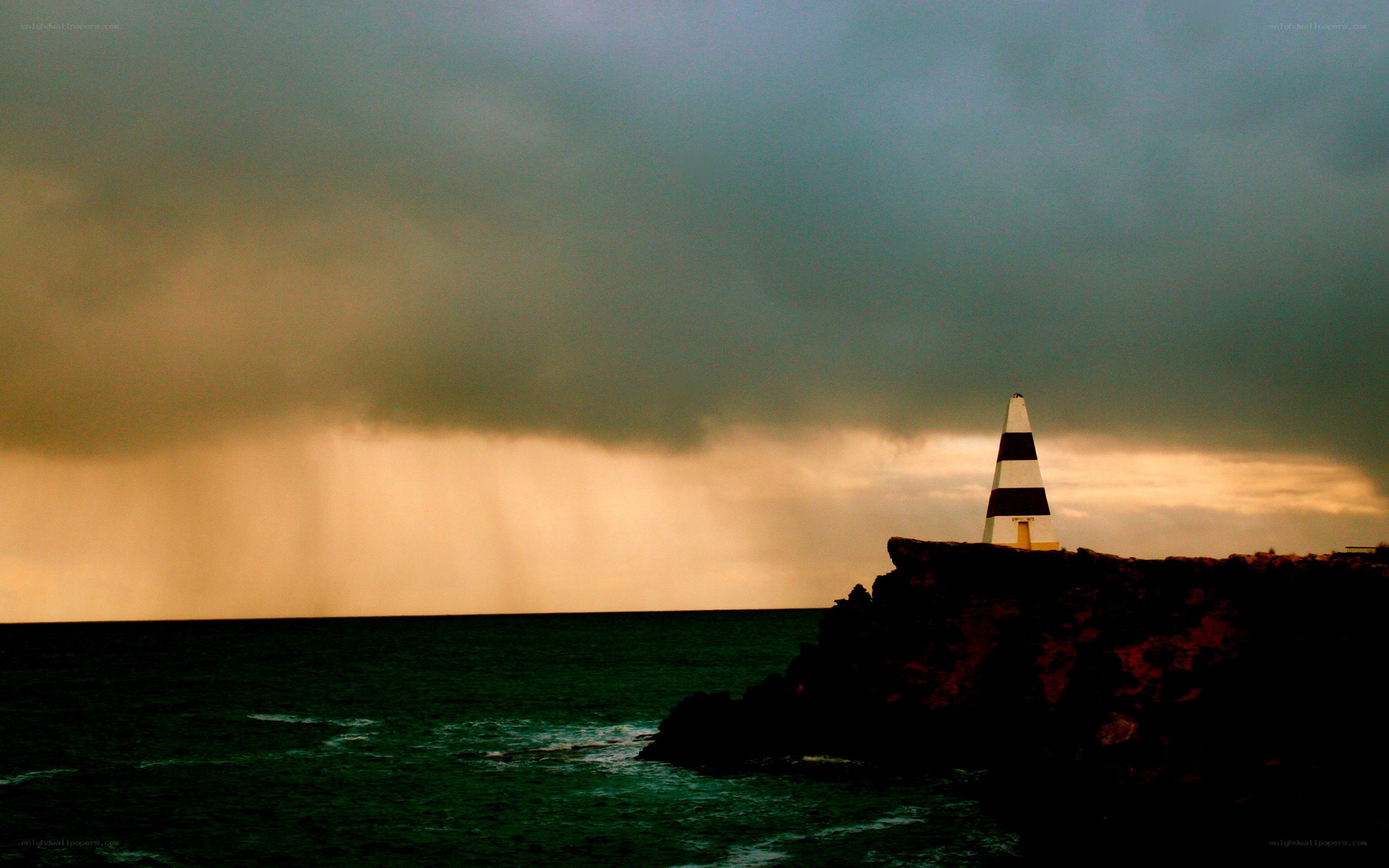 Lighthouse on a stormy coast