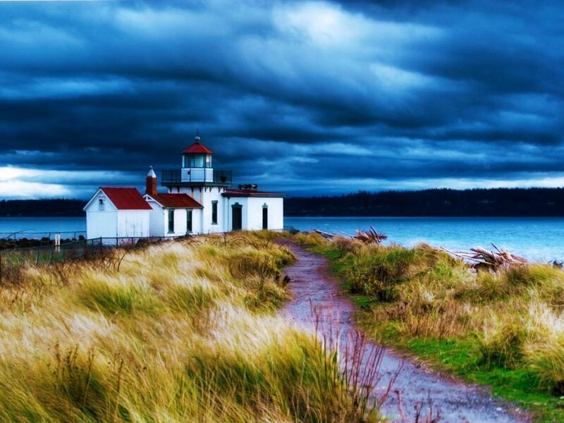 Lighthouse on a stormy coast