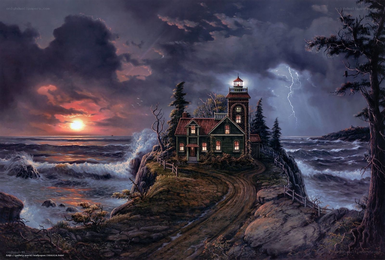 Lighthouse on a stormy coast